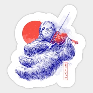 A Calm Song - Cute Musician Sloth Gift Sticker